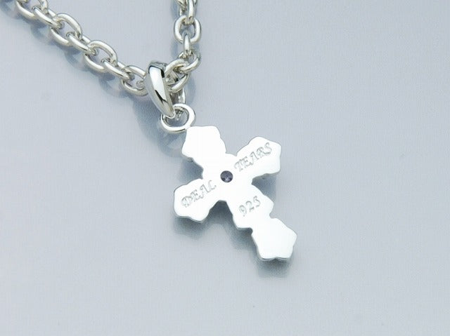 Deal Design - Rose Cross Necklace : White Rhodium Plating 4