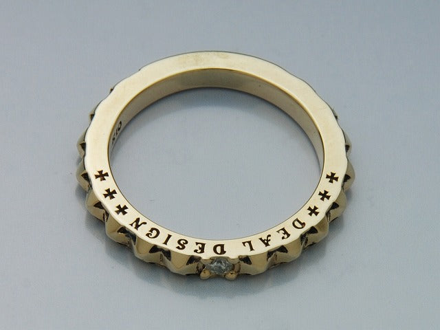 Deal Design - Tiny Cross 10K Gold Ring with ZIL 3