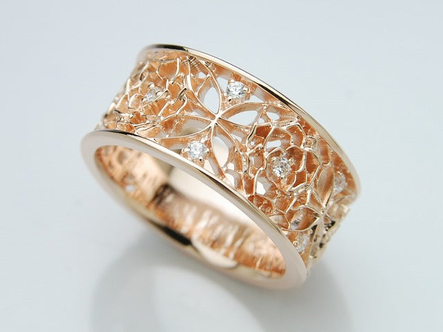 Deal Design - Wide Grid Rose Ring (PK) 1