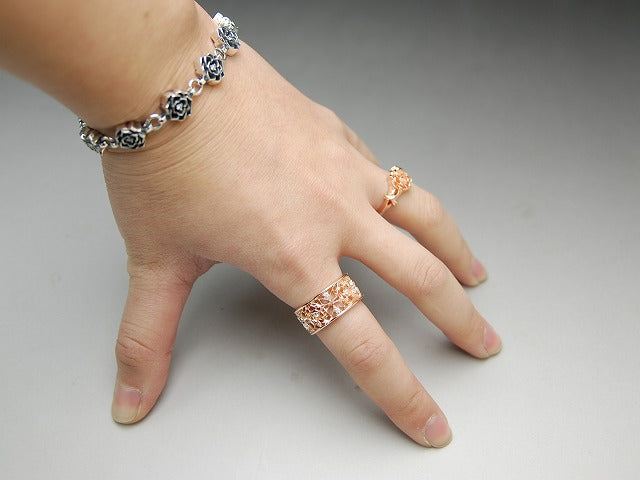 Deal Design - Wide Grid Rose Ring (PK) 2