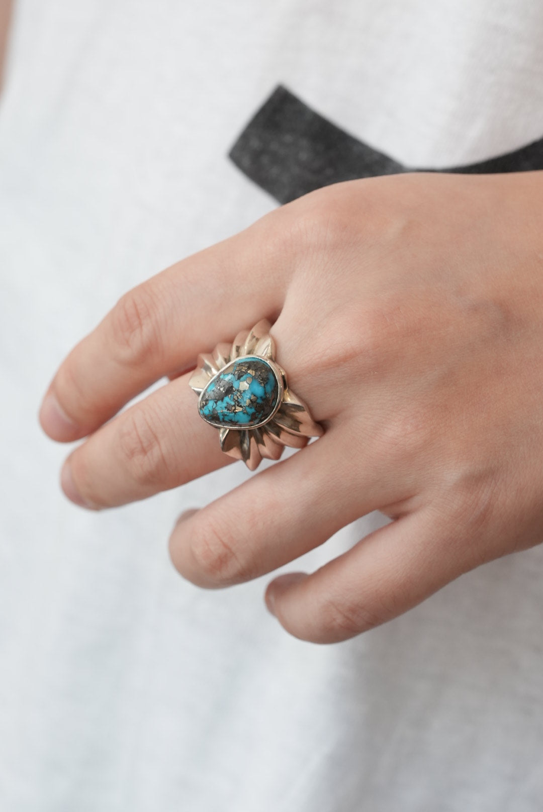 Silver Dollar Craft Morenci Turquoise Ring