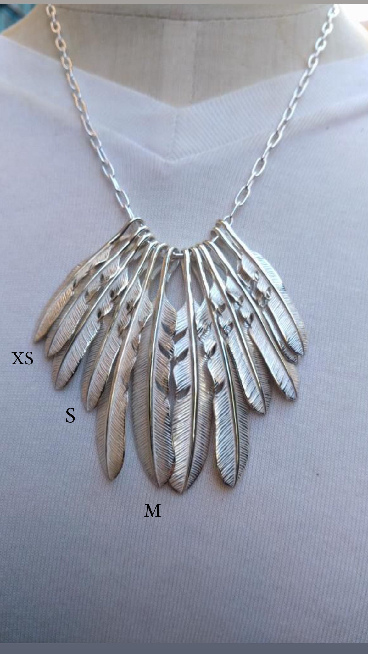 Silver Dollar Craft 925 Silver Feather Pendant S