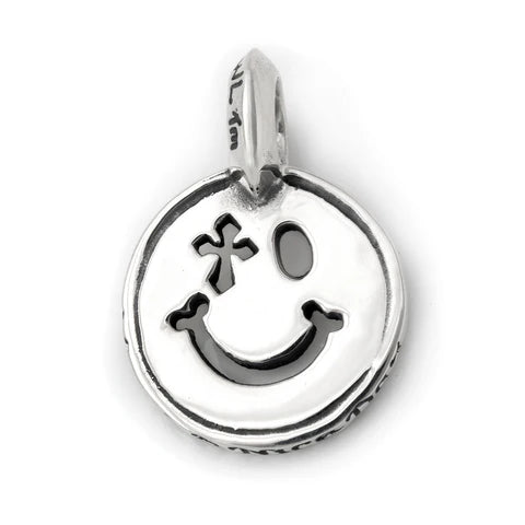 C371 Happy Face With Cross Eye Charm