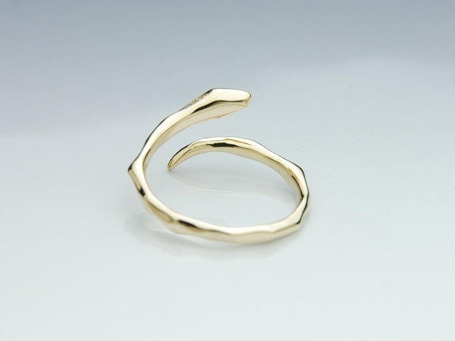 Line Snake 10K Gold with Stone Ring