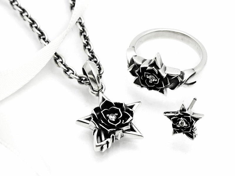 star rose earrings