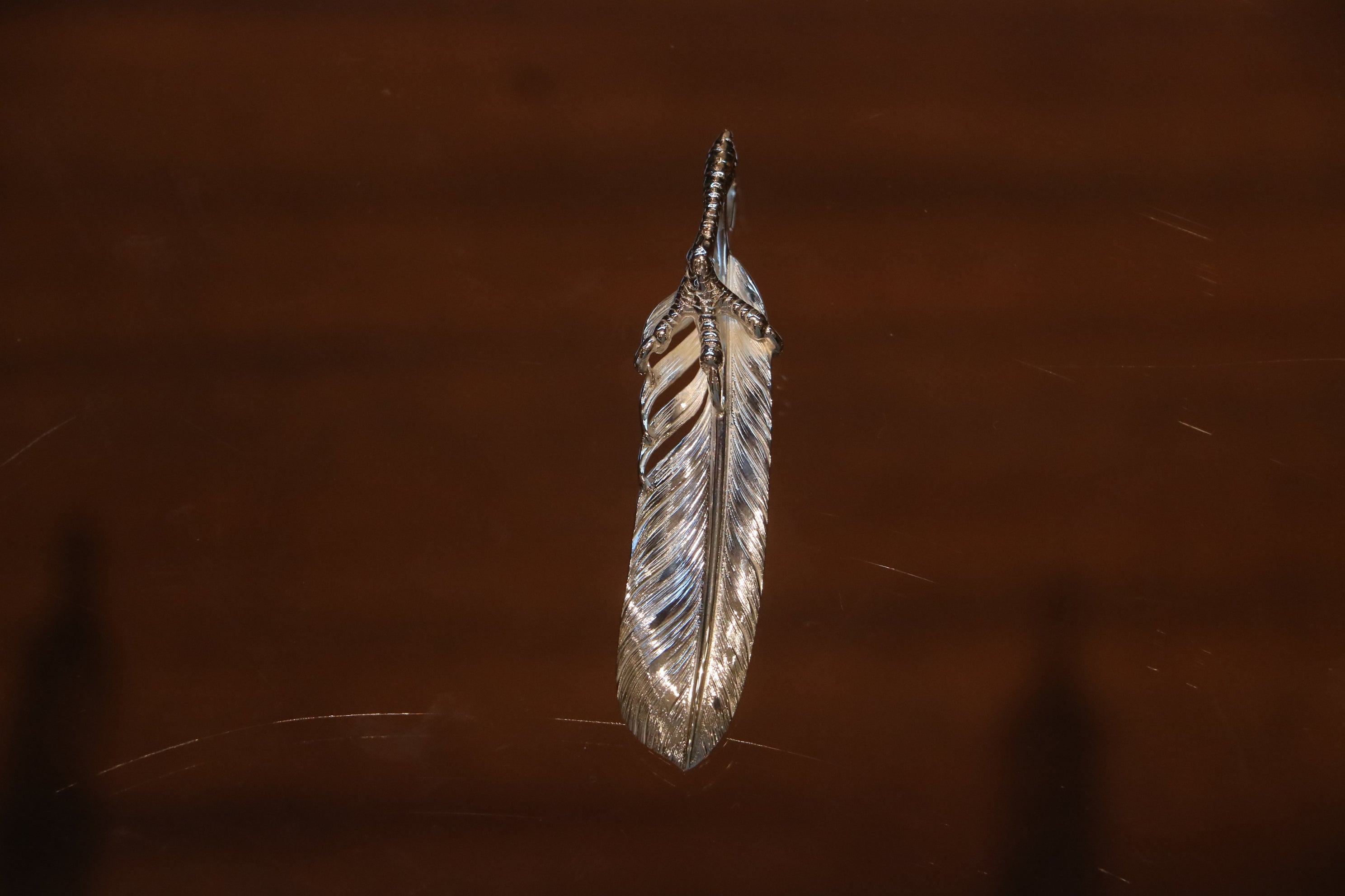 Albatory Silver Claw Silver Feather Pendant L
