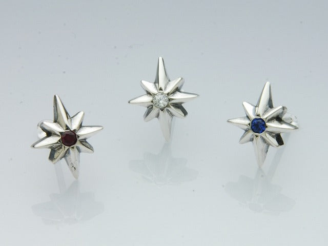 8 Point Star earrings with stone