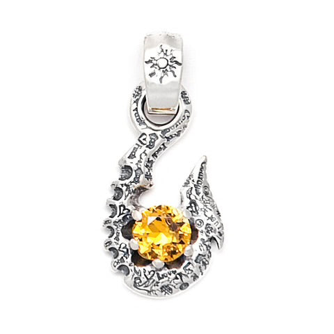 PN987 Fish Hook with Gemstone Pendant