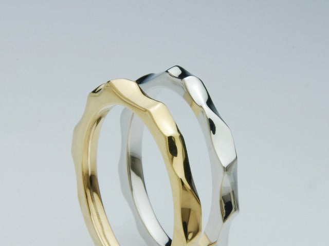 Tiny Silk Cut 18K Gold Ring