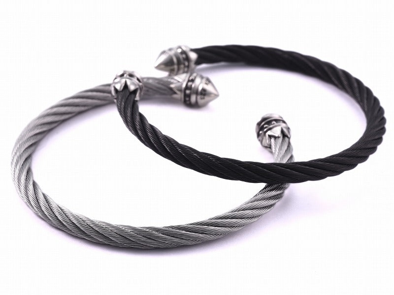 Stainless Wire Bangle : End Cone