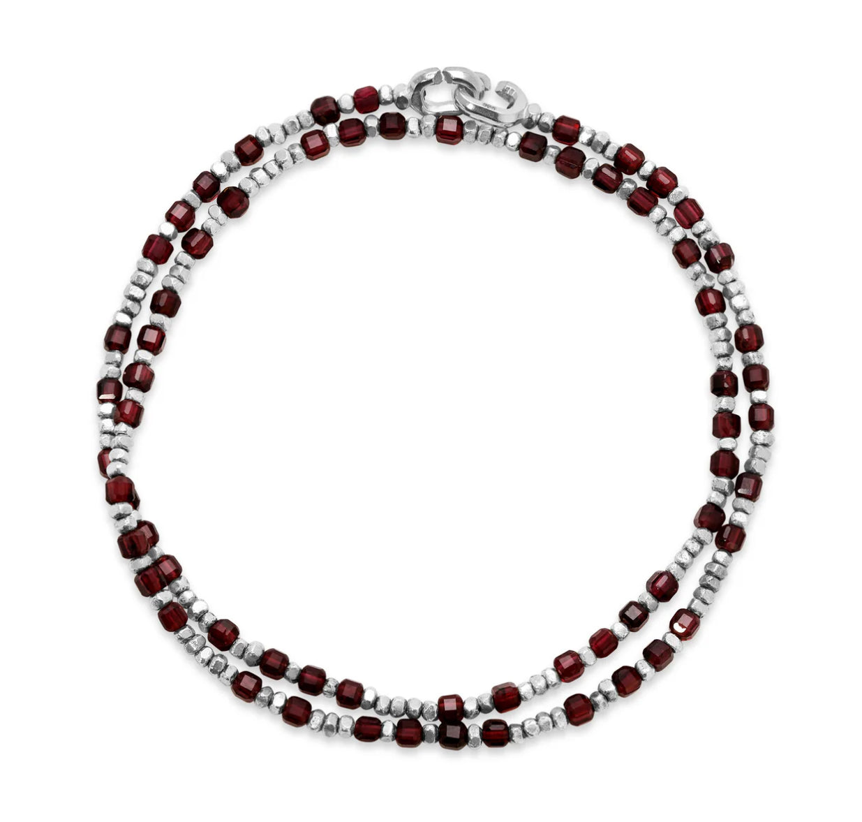 MAOR - PERCEP BRACELET_TWO WRAP _STERLING SILVER GARNET_3