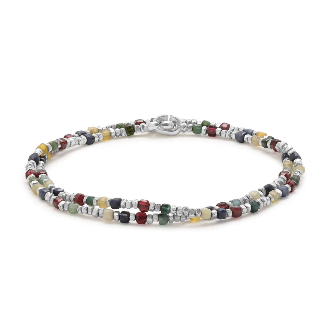 MAOR - PERCEP BRACELET TWO WRAP  STERLING SILVER GARNET 4