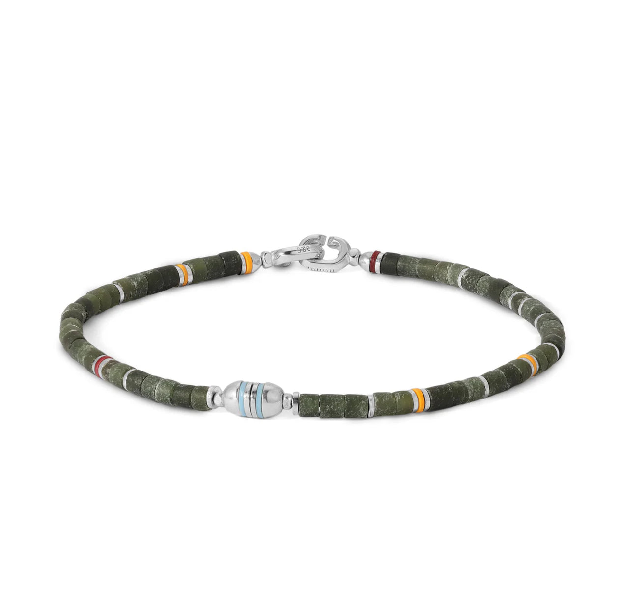 MOAR - CHERISH BRACELET_STERLING SILVER_DARK GREEN AFGHAN JADE_2