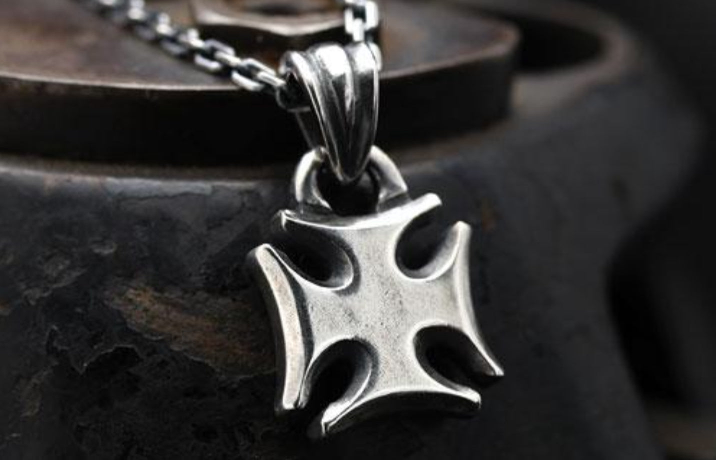 Mad Cult - Cold Cross Charm With 2mm 45cm Chain 1