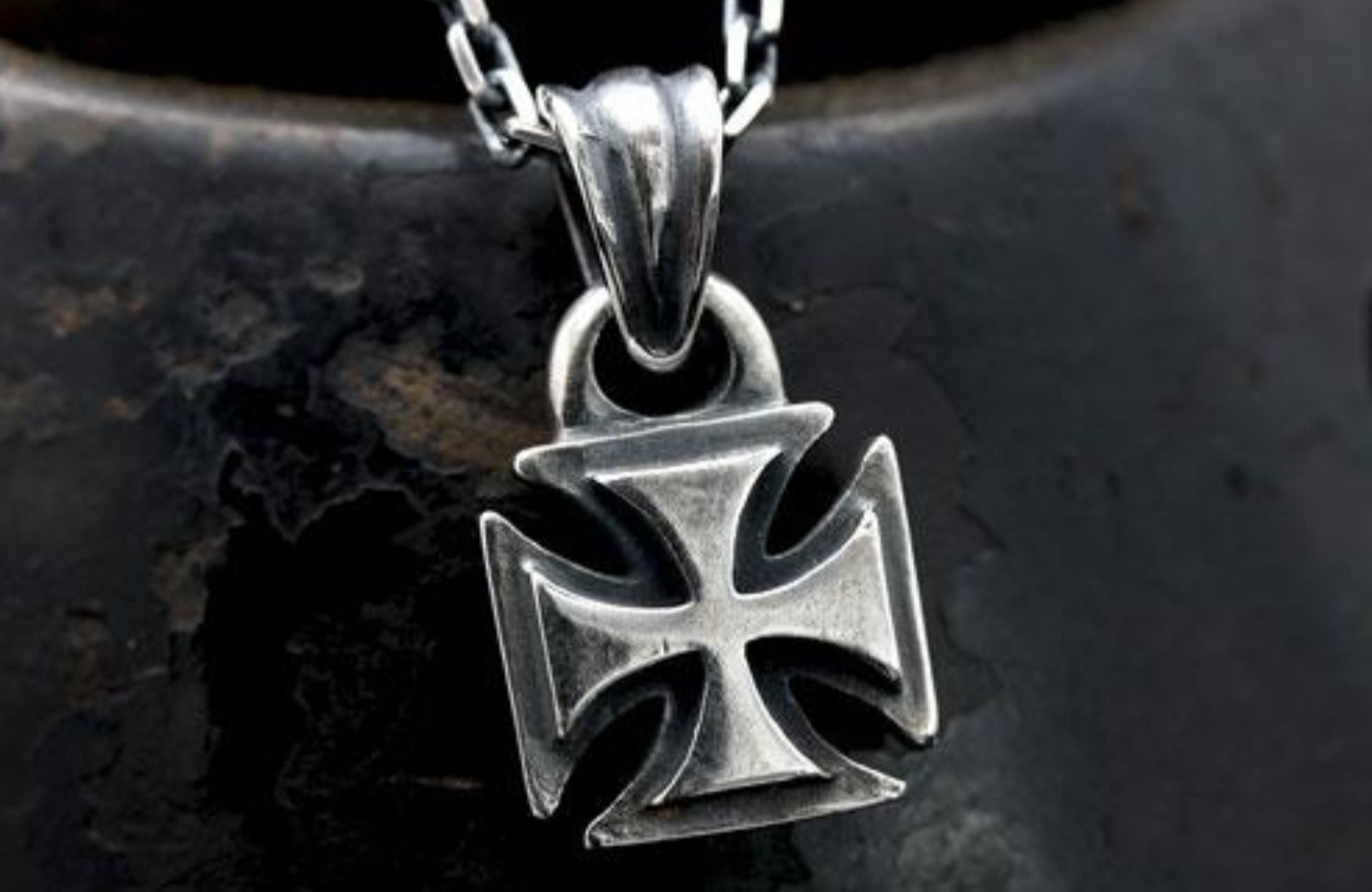 Mad Cult - E Cut Iron Cross Charm With 2mm 45cm Chain 1