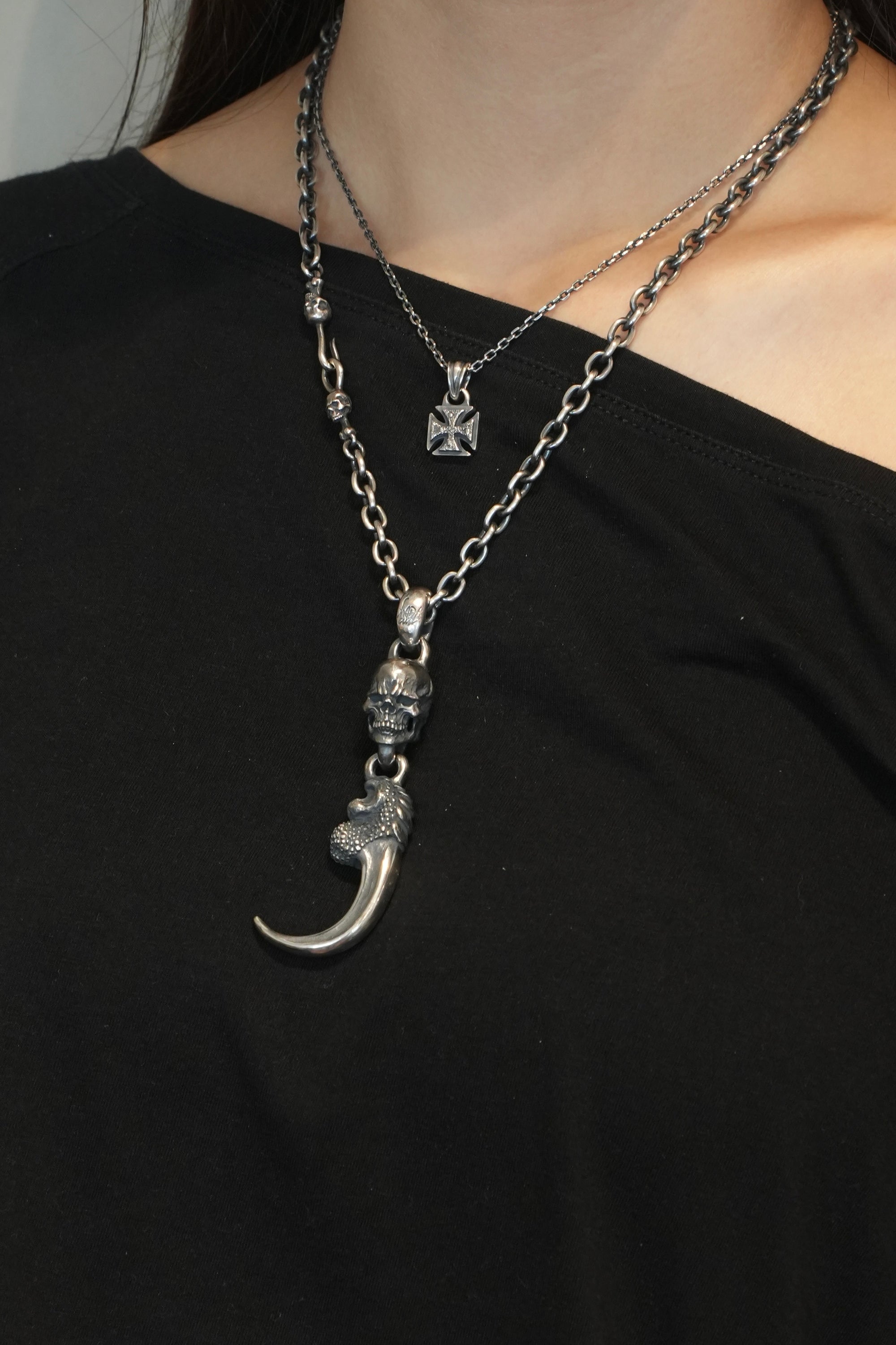 Mad Cult - Rusty Iron Cross Charm With 2mm 45cm Chain 3