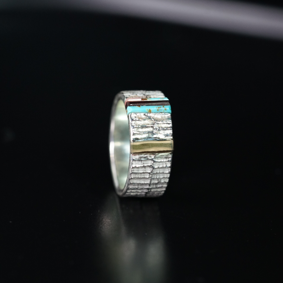 高瀬豪太 Sunshine Studio - 10mm Annual Ring w/ Inlay and 18K Gold Plate_1