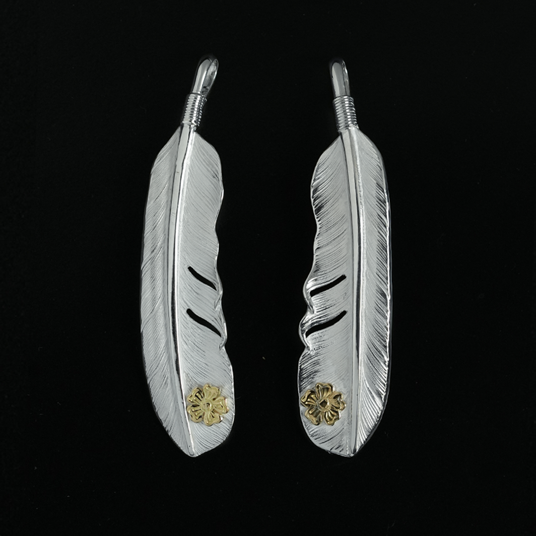 高瀬豪太 Sunshine Studio - 18K點金花純銀羽毛吊墜L_1