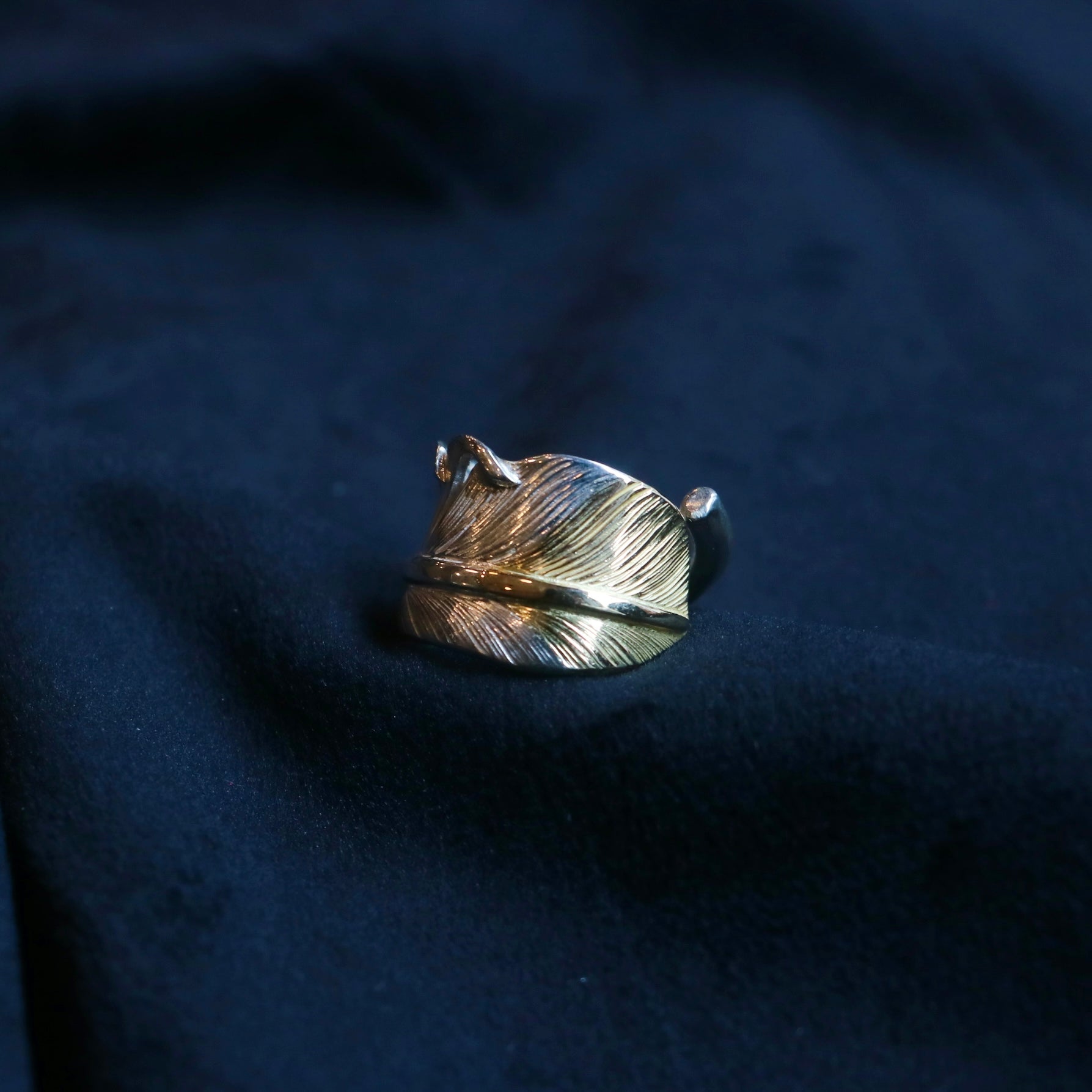 高瀬豪太 Sunshine Studio - 18Kt Tip Gold Silver Feather Ring L_2