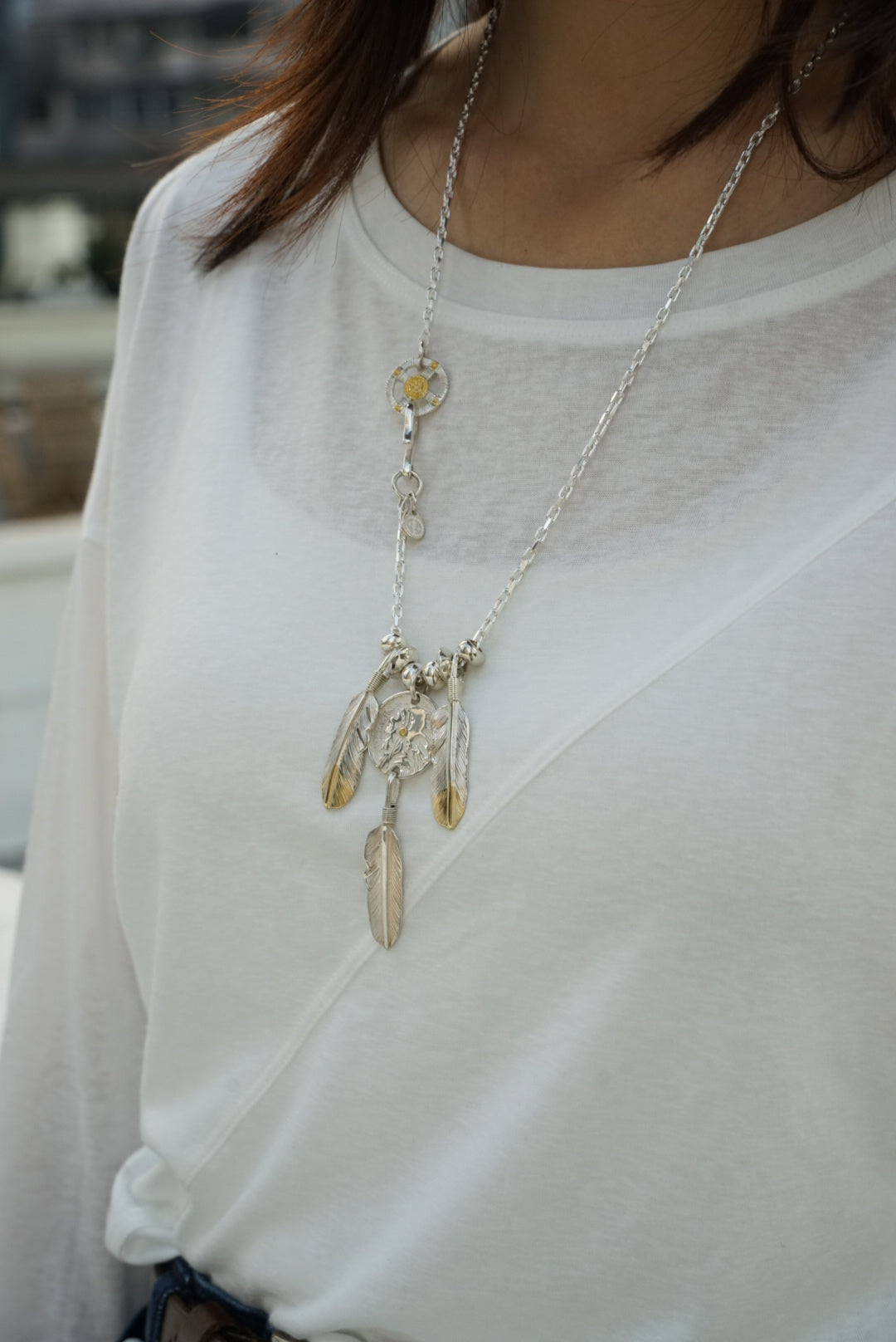 高瀬豪太 Sunshine Studio - Indian Face Dreamcatcher w/ Silver Feather_9