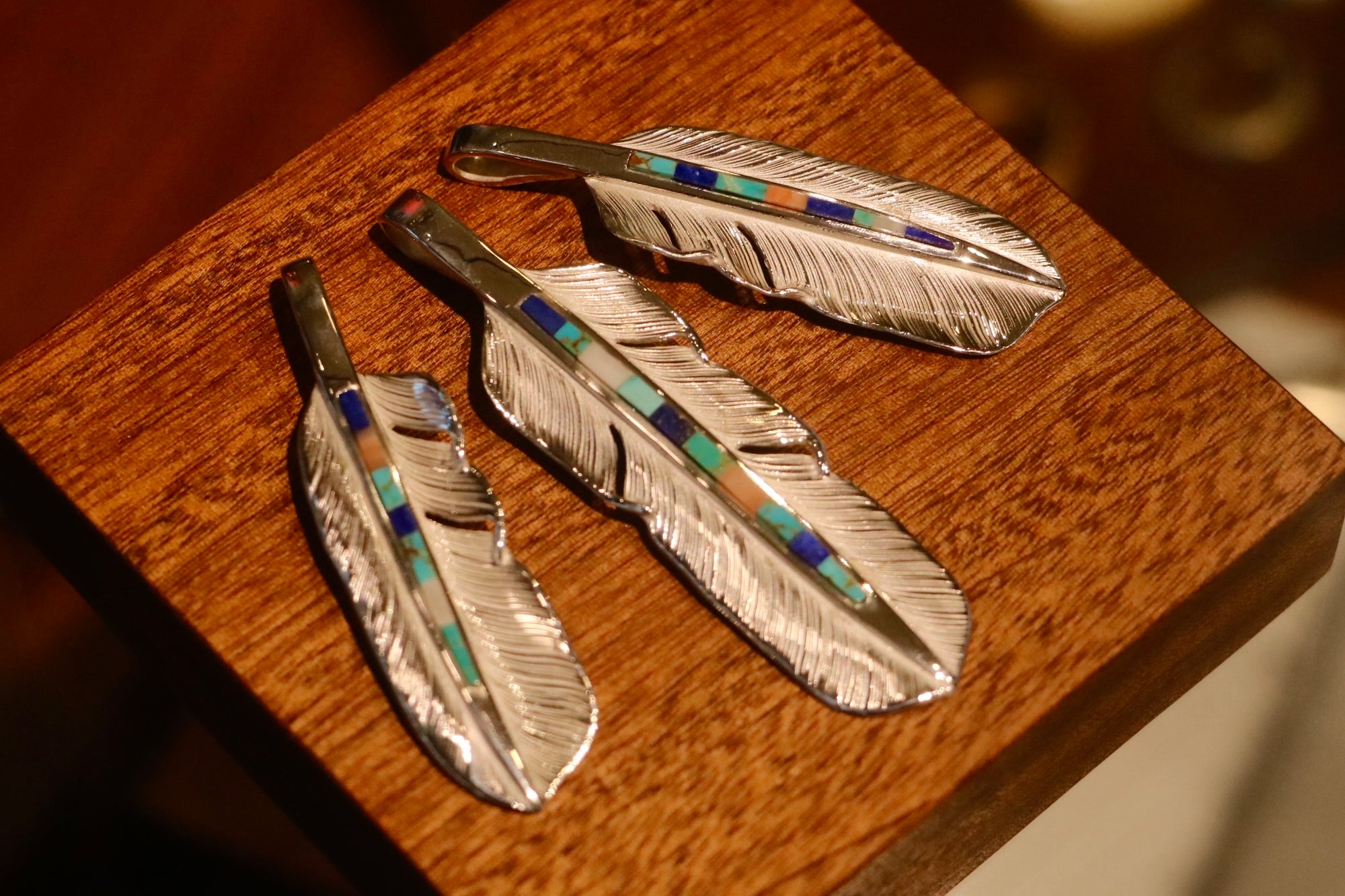 高瀬豪太 Sunshine Studio -純銀鑲松石羽毛吊墜M_2