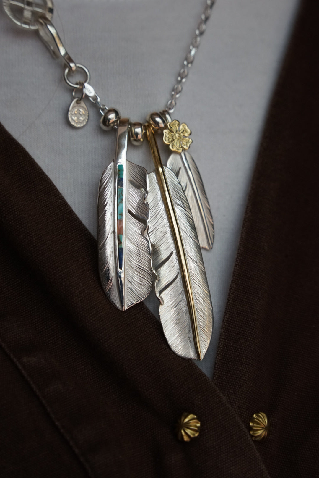 高瀬豪太 Sunshine Studio -純銀鑲松石羽毛吊墜M_3