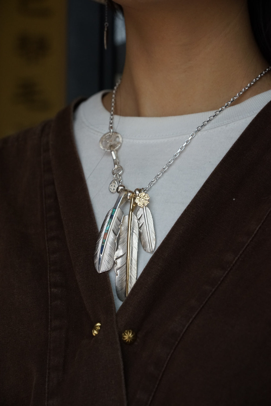 高瀬豪太 Sunshine Studio -純銀鑲松石羽毛吊墜M_4