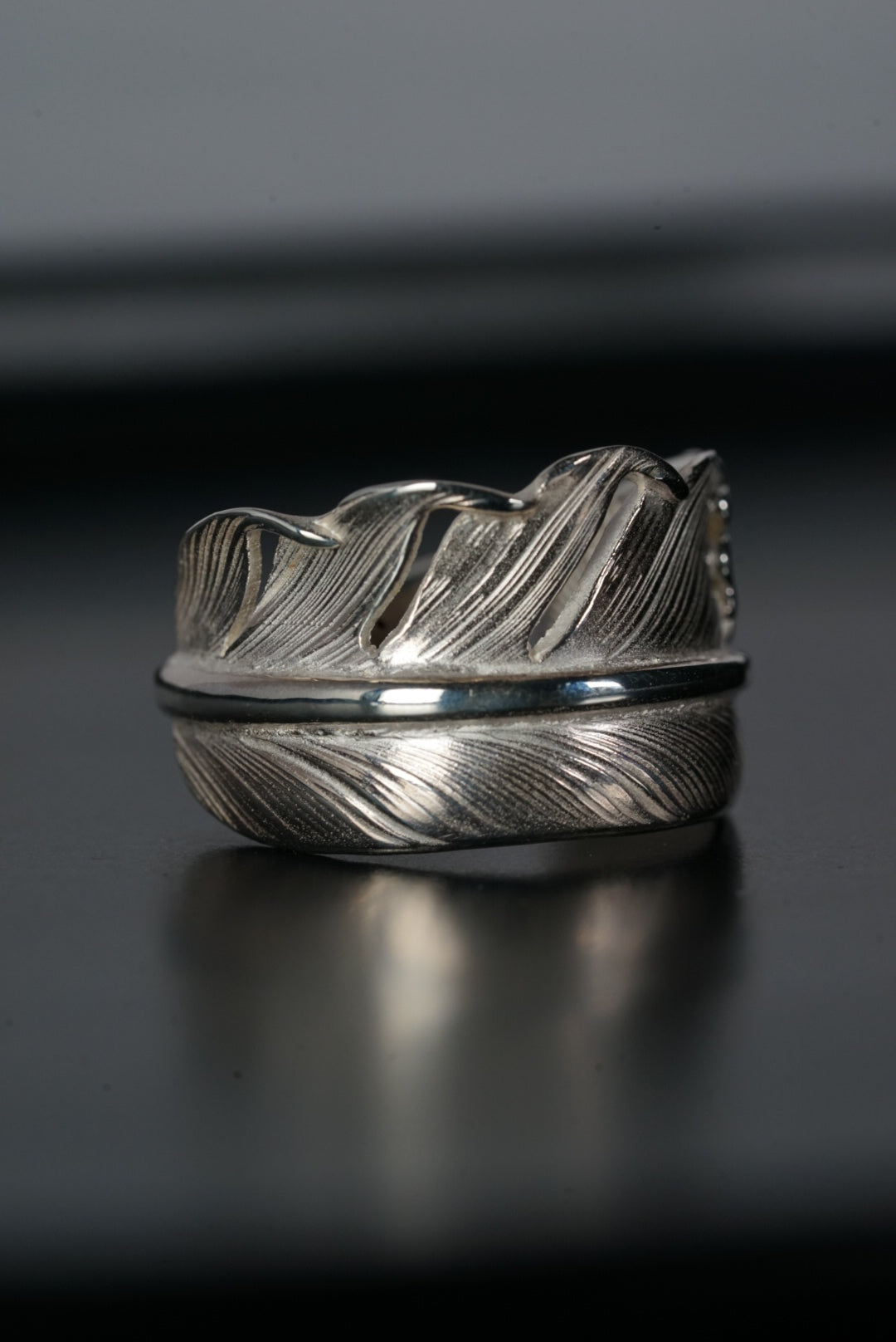 高瀬豪太 Sunshine Studio -  Silver Hana Gold Point Feather Ring L_2