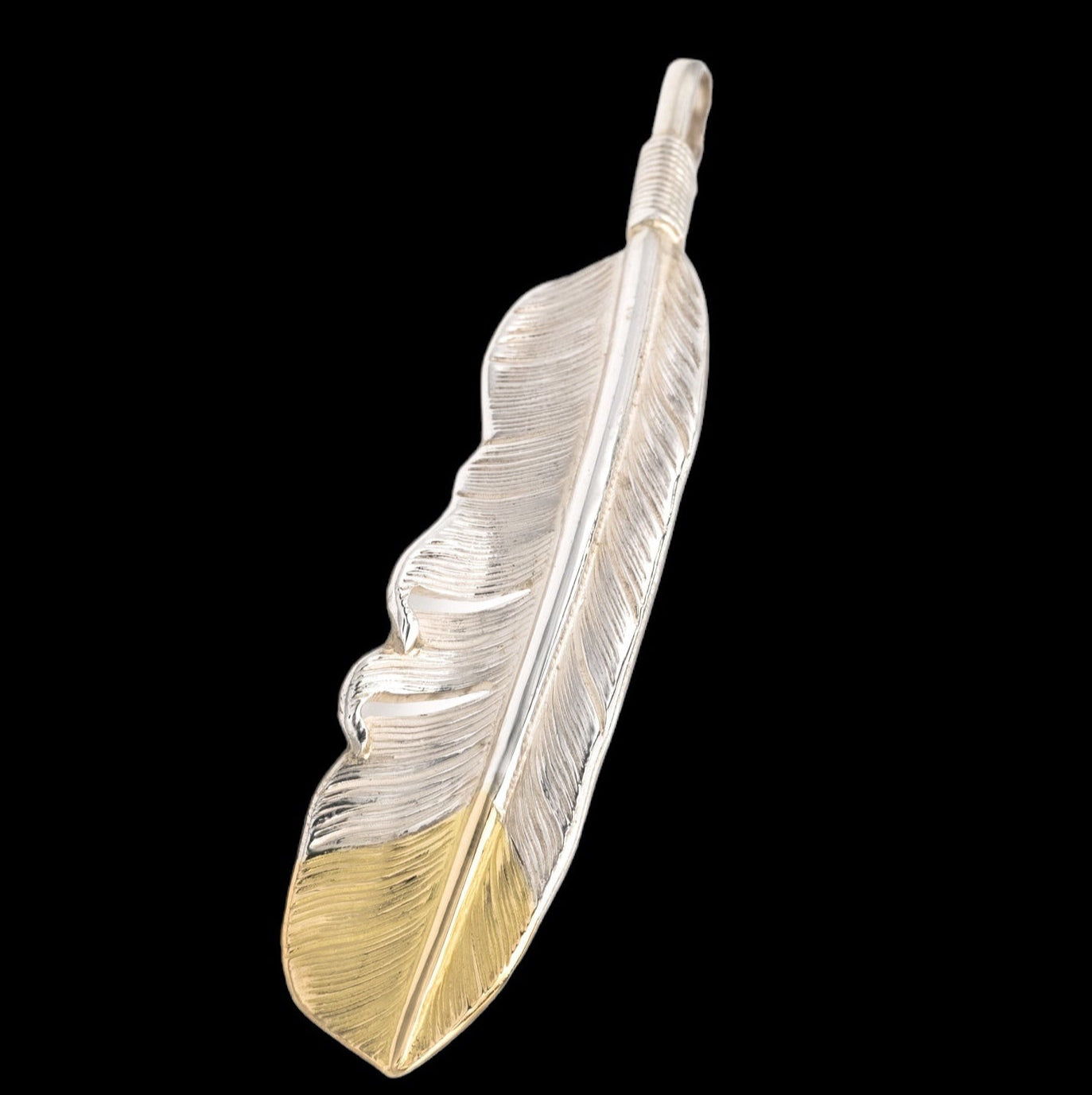 高瀬豪太 Sunshine Studio - 先金純銀羽毛吊墜L_右向_1