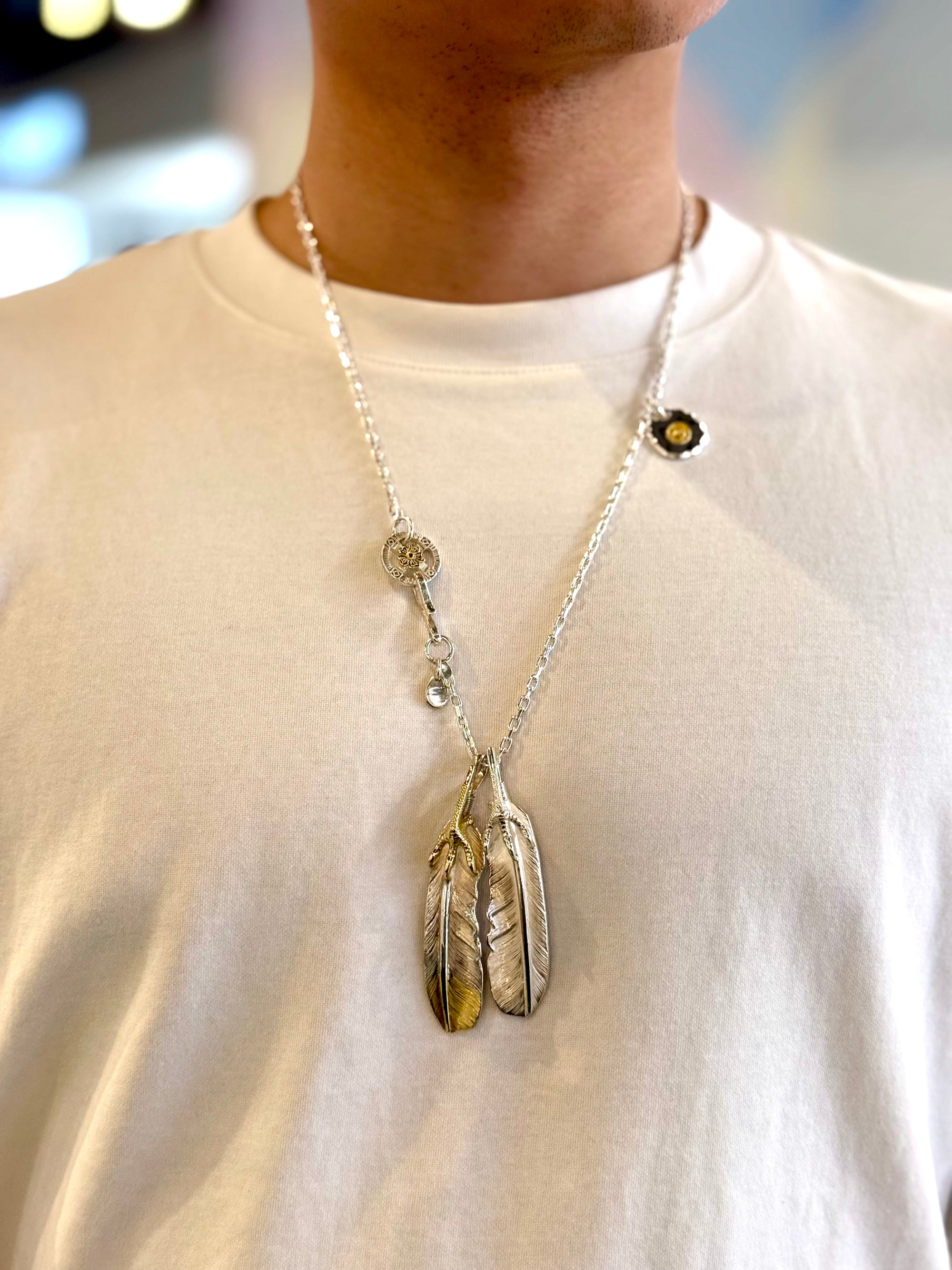 高瀬豪太 Sunshine Studio - 18K 金爪先金羽毛吊墜L_9
