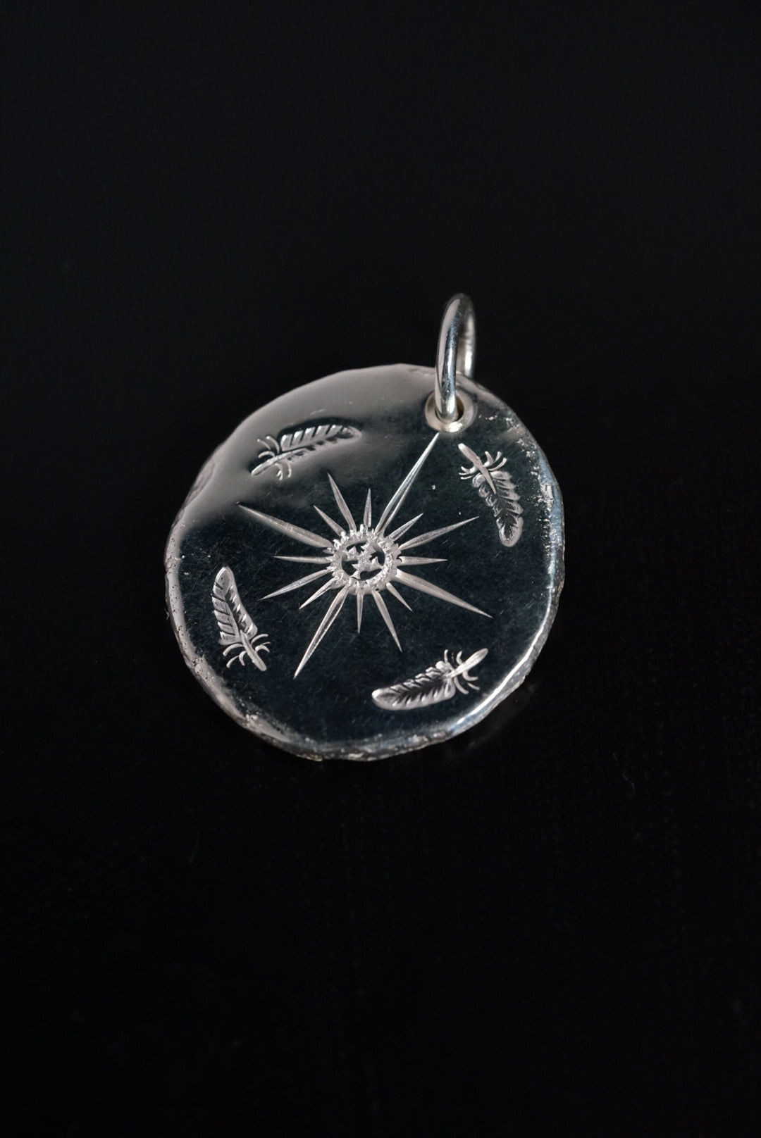 高瀬豪太 Sunshine Studio - 24K Gold Point Radiation / Feather Craft Metal Pendant XL_3