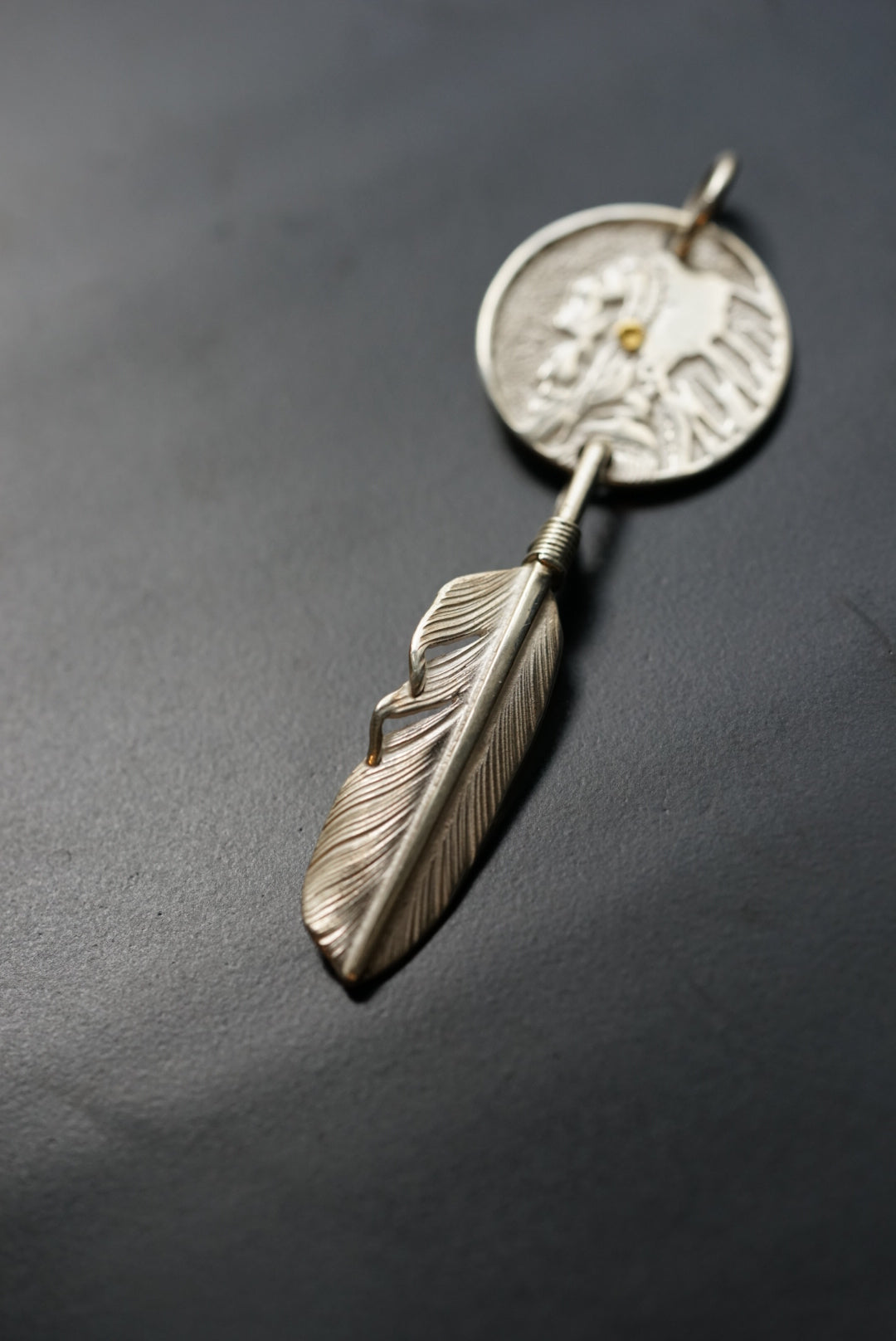高瀬豪太 Sunshine Studio - Indian Face Dreamcatcher w/ Silver Feather_4
