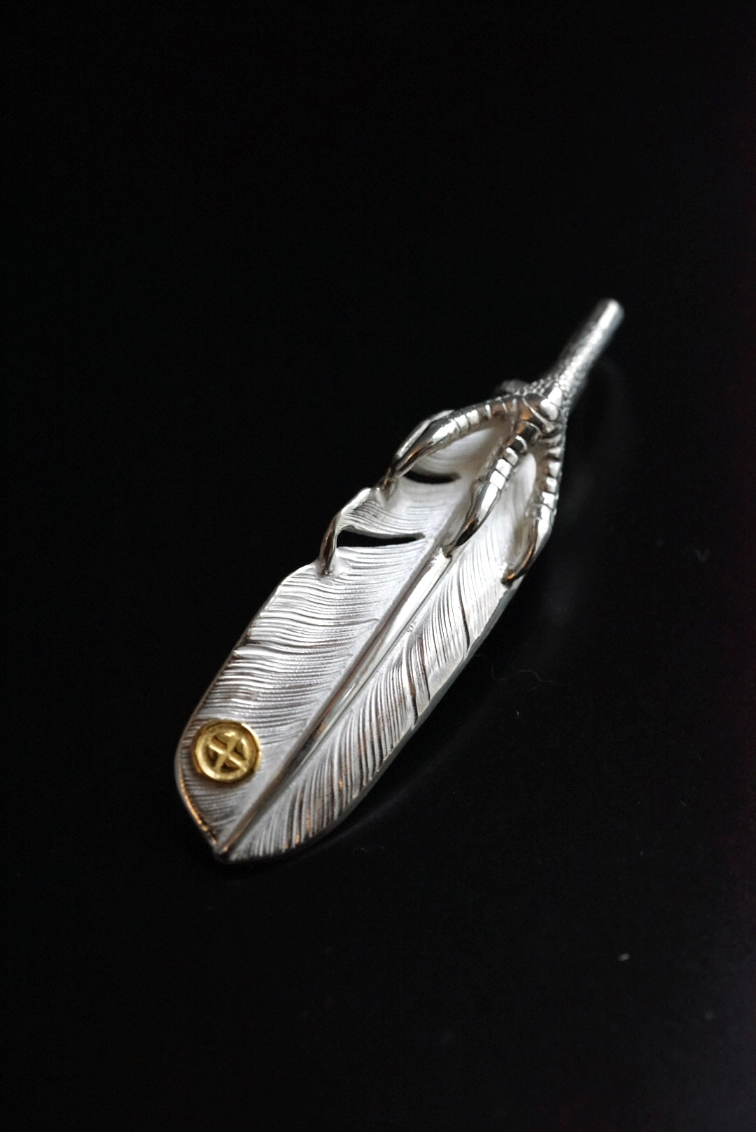 高瀬豪太 Sunshine studio - 純銀鷹爪24k點金羽毛吊墜M_右向_2