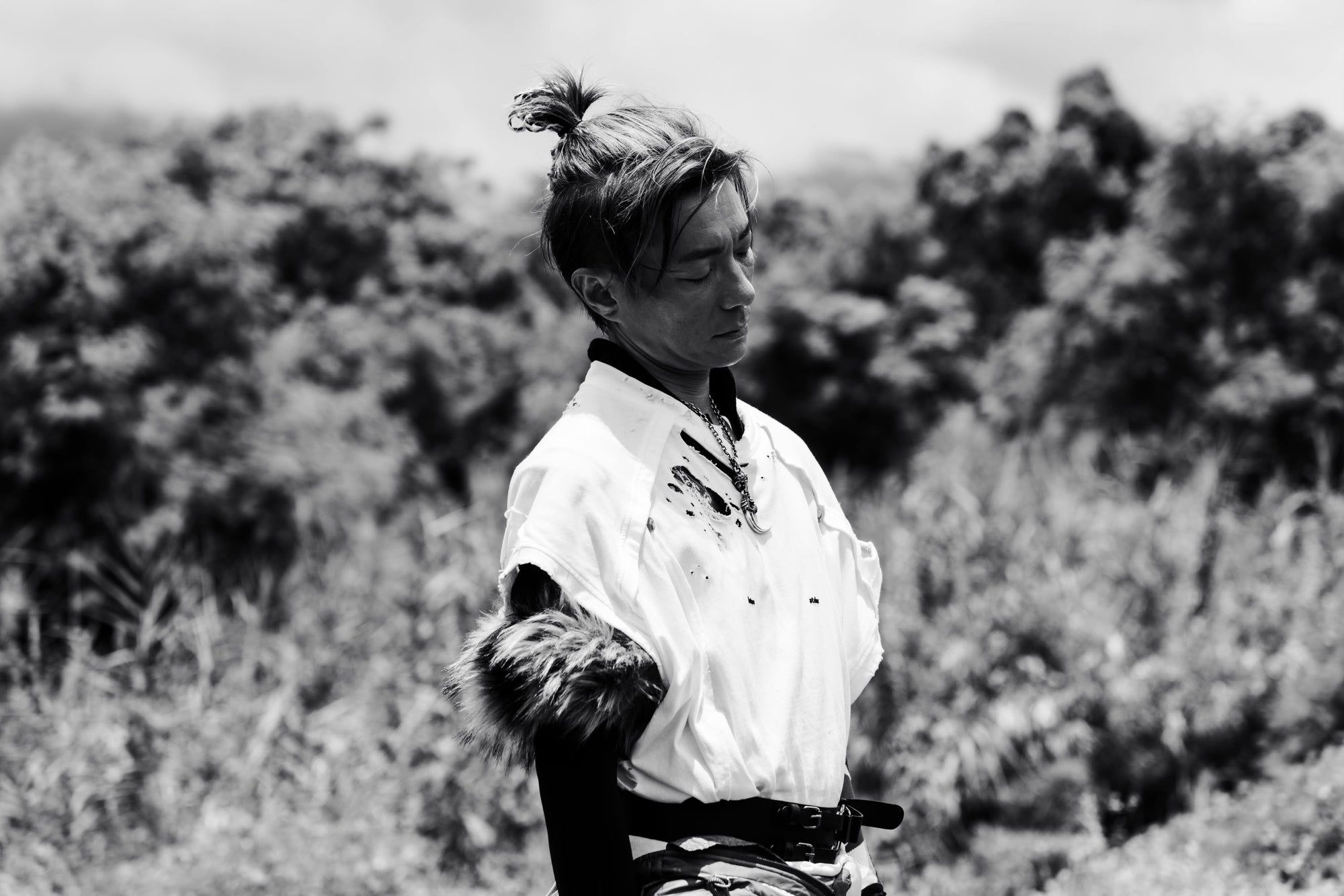 Endy Chow 周國賢 wearing DEOPUZ silver jewellery in Cyberpunk music video