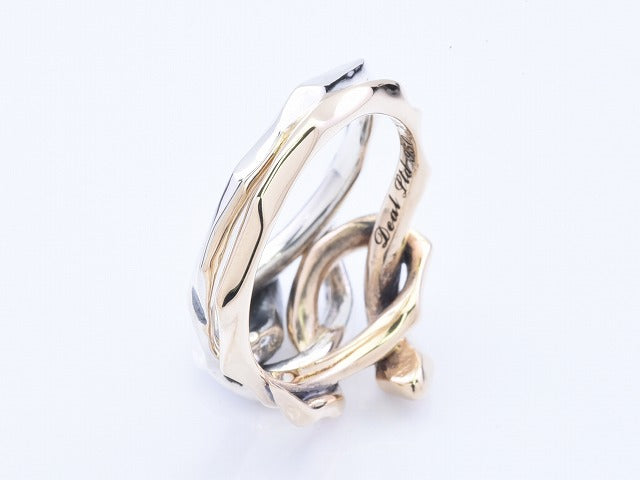Knot Snake 10K Gold Combi Double Ring