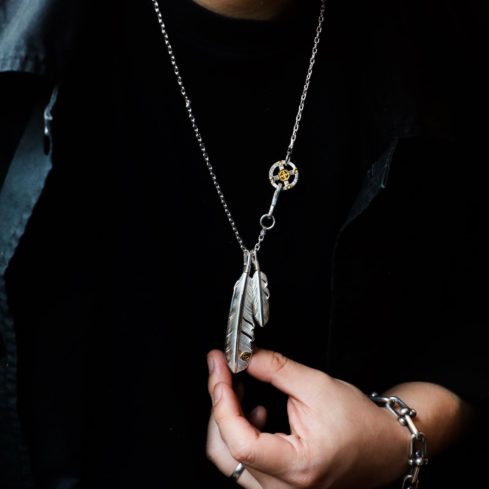 Silver Feather Pendant S