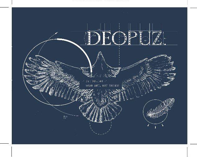 DEOPUZ Tapz tote bag fine-line eagle graphic