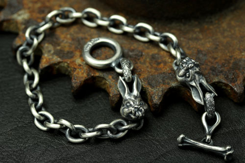 Mad Cult - Double Evil Rabbit Silver Bracelet_1