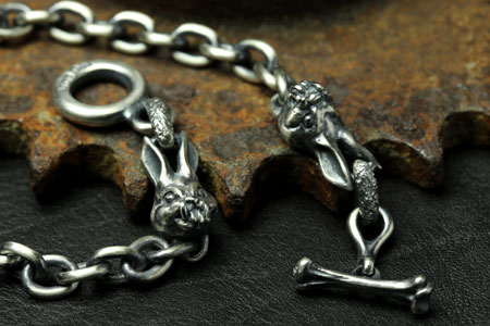 Mad Cult - Double Evil Rabbit Silver Bracelet_2