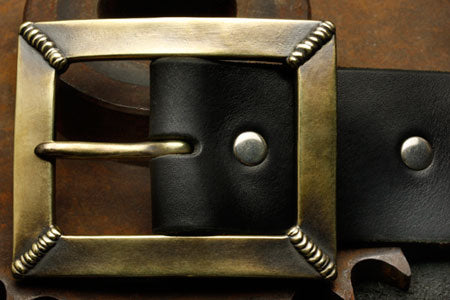 Mad Cult - Four Spot Weld Brass Belt Buckle w/ Belt_2
