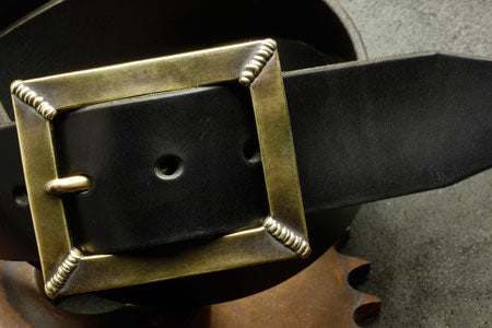 Mad Cult - Four Spot Weld Brass Belt Buckle w/ Belt_4