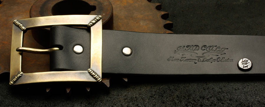 Mad Cult - Four Spot Weld Brass Belt Buckle w/ Belt_6
