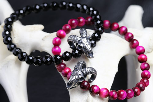 Mad Cult - Sheep Skull Stone Bracelet_1