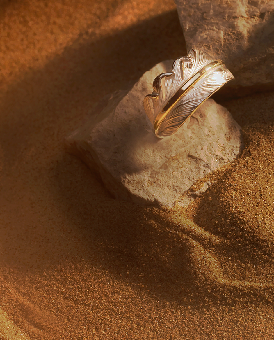 高瀨豪太 Sunshine Studio - 18K Gold Core Feather Ring S_2