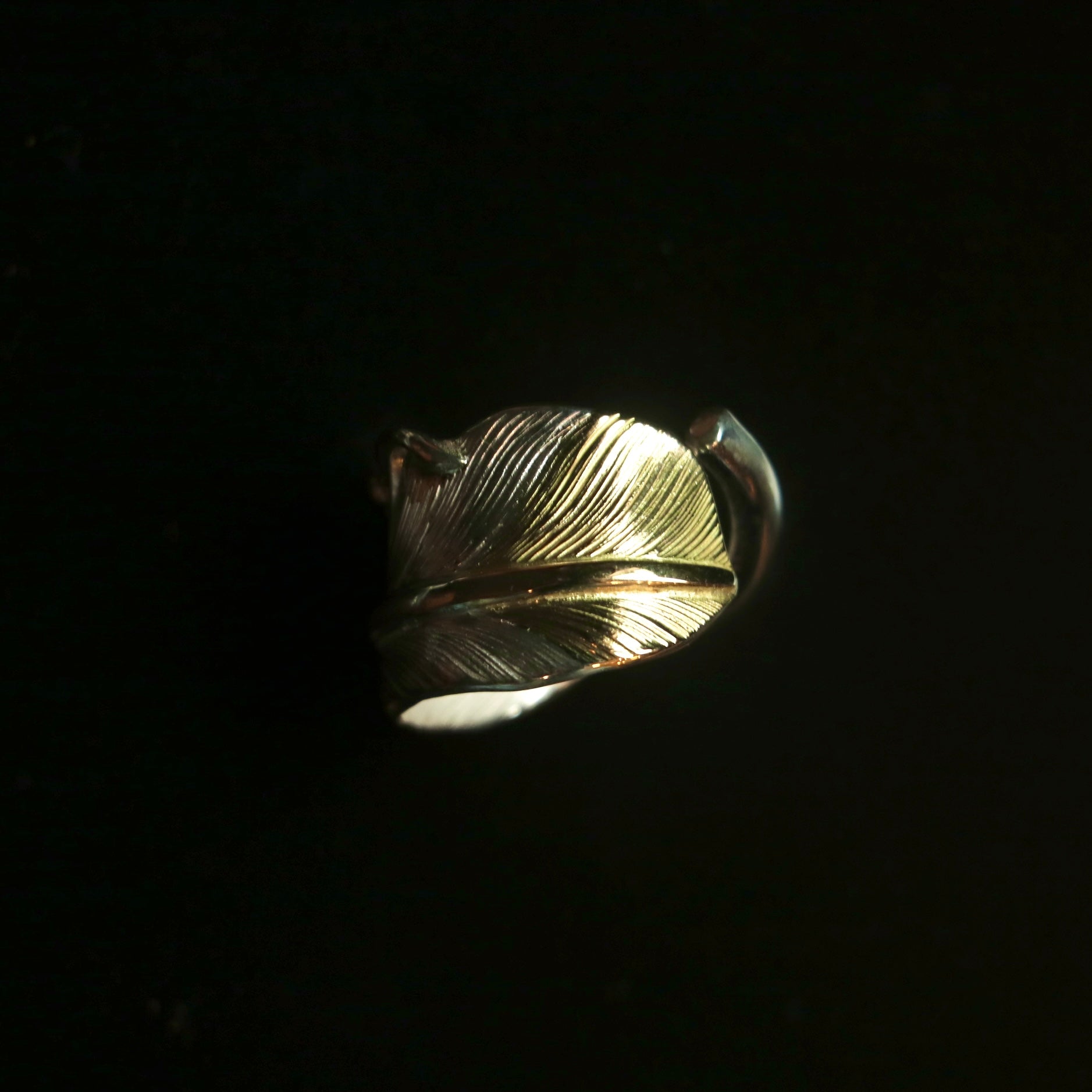 高瀬豪太 Sunshine Studio - 18Kt Tip Gold Silver Feather Ring L_3