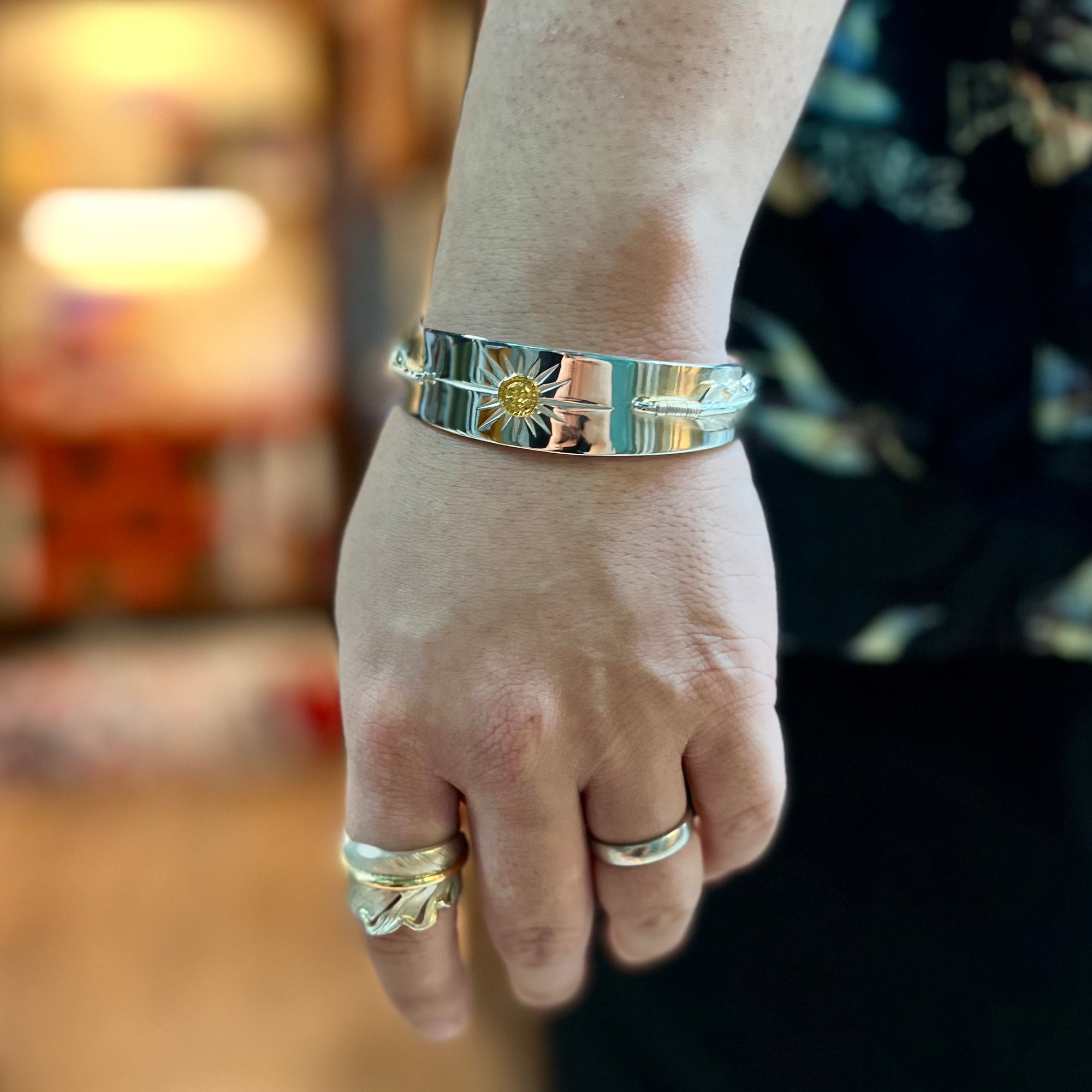 高瀬豪太 Sunshine Studio - 18MM 24K Gold Point Radiation XS feather Bangle_2