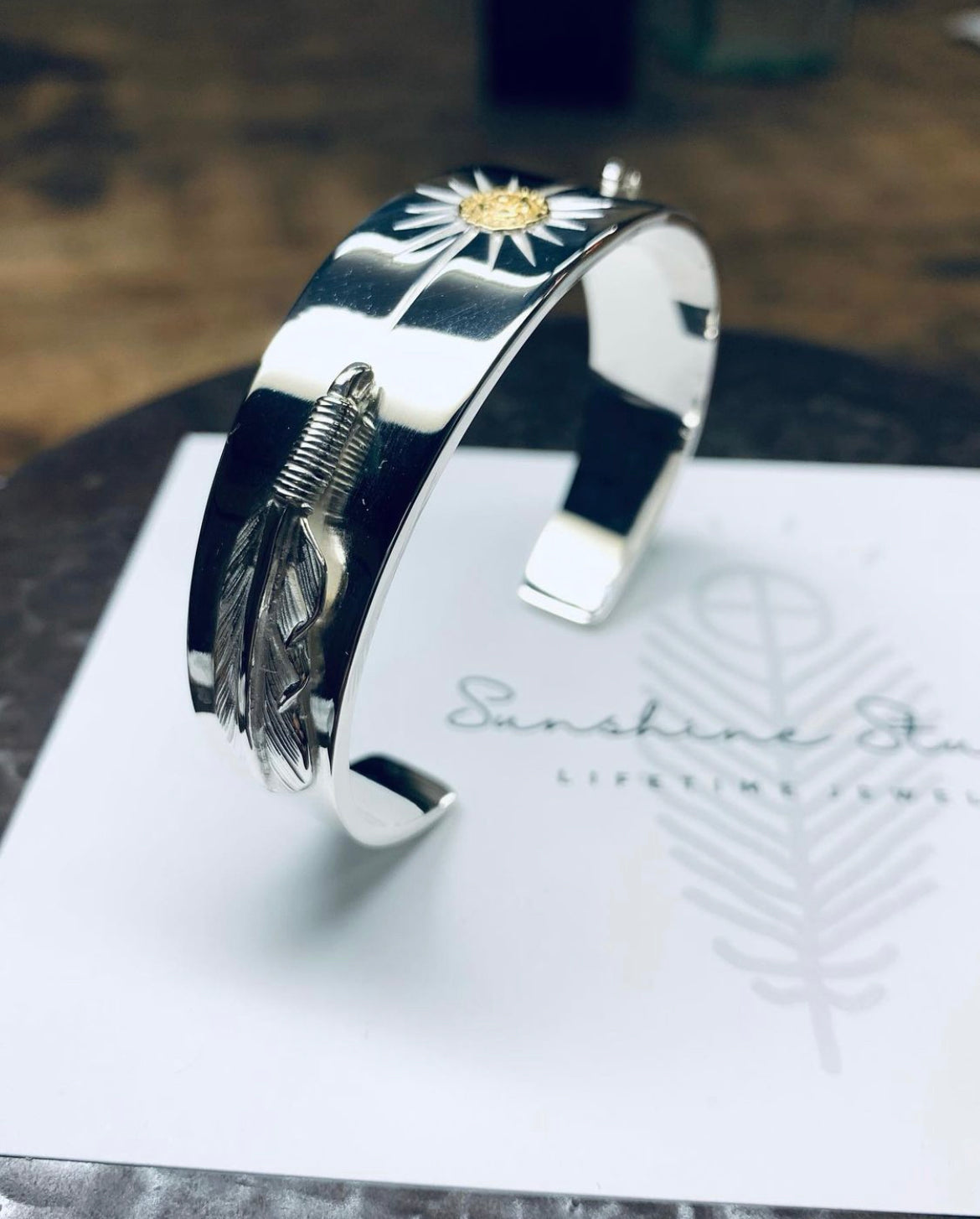 高瀬豪太 Sunshine Studio - 18MM 24K Gold Point Radiation XS feather Bangle_4
