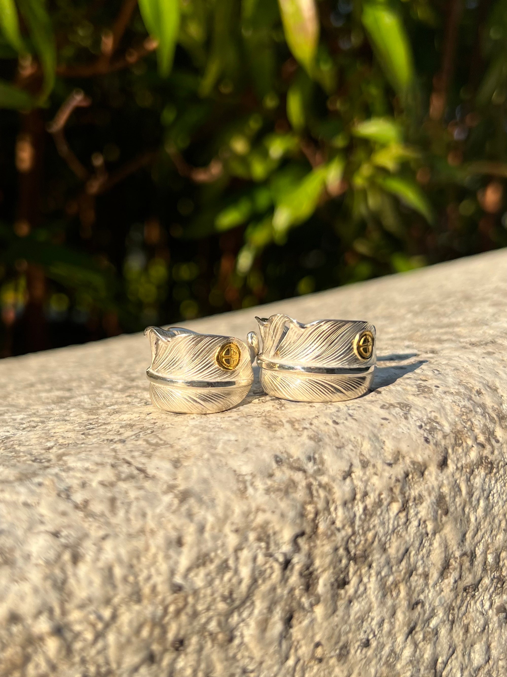 高瀬豪太 Sunshine Studio - 24K Gold Point Silver Feather Ring_4