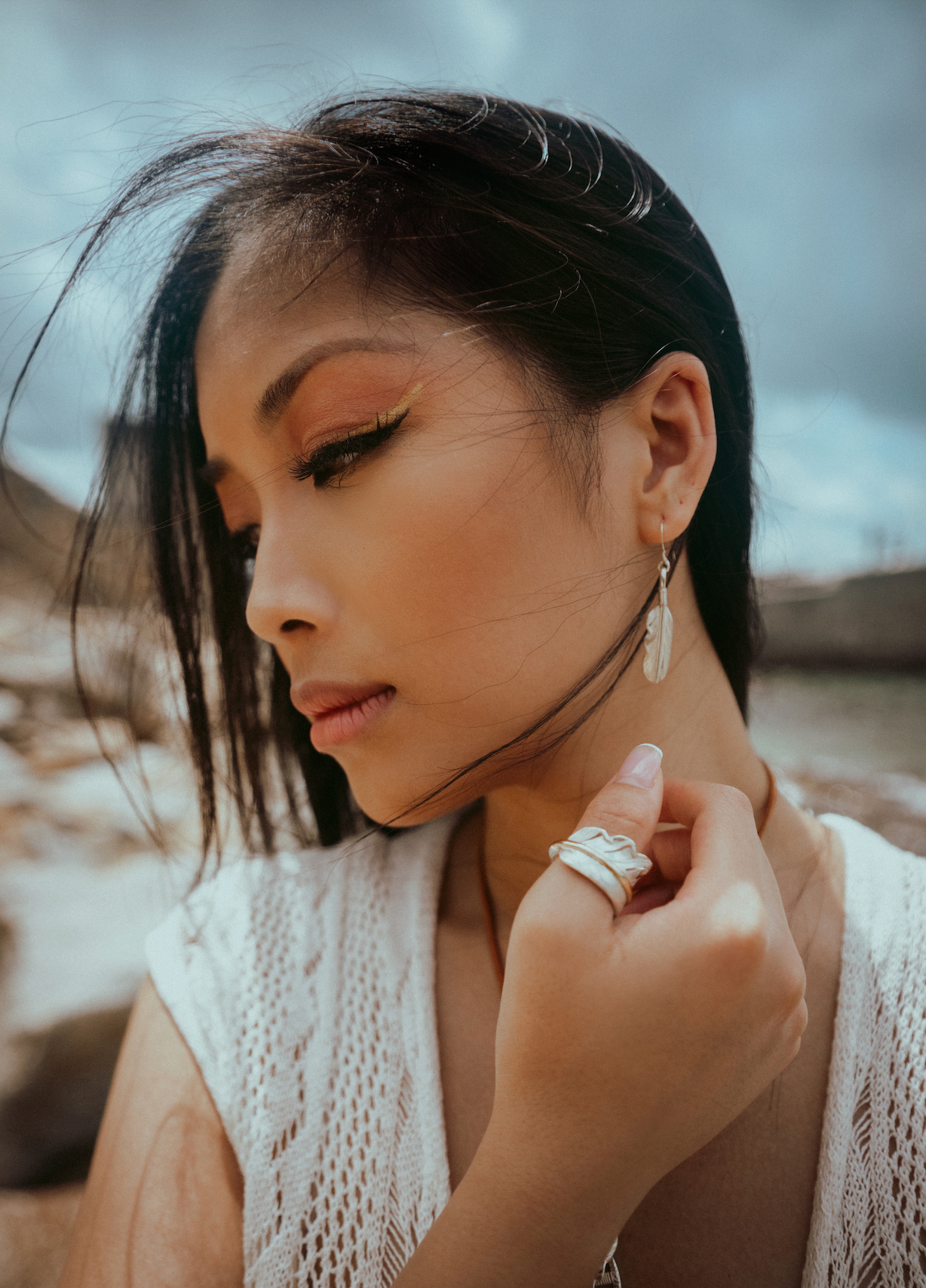 高瀬豪太 Sunshine Studio - XS Silver Feather Earring_2