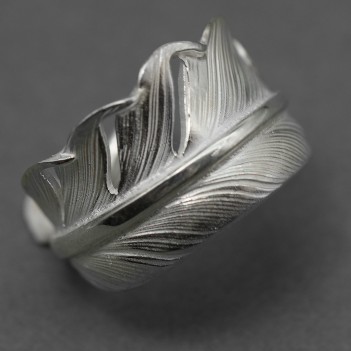 高瀬豪太 Sunshine Studio - 24Kt Gold Point Silver Feather Ring_2